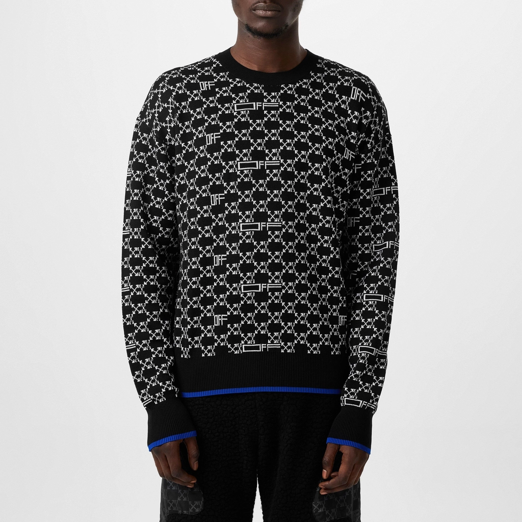 Off White All Over Monogram Jumper - Black White